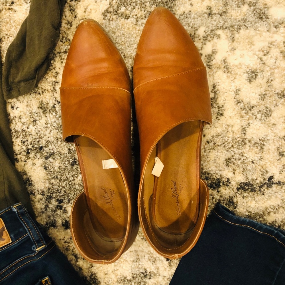 Cognac slip on shoes